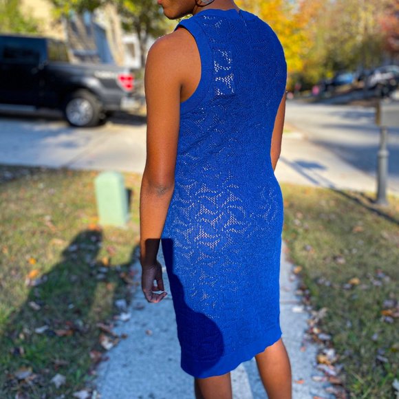 NWT Michael Kors Blue Lace Dress - Picture 2 of 3